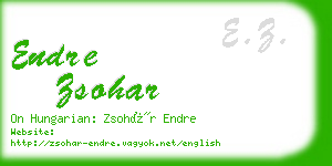 endre zsohar business card